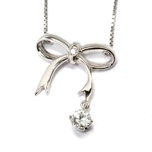 ダイヤ付・リボンペンダント