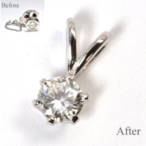 タイタックのダイヤを使用してリフォームペンダント