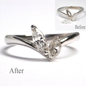 お手持ちの指輪のダイヤ石入れ修理