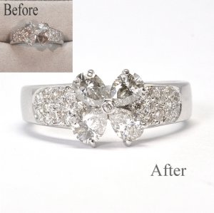 指輪のダイヤ石入れ加工