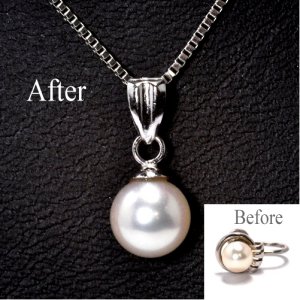 片方のパールイヤリングをペンダントへリフォーム